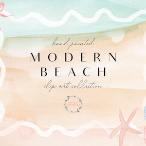 Imágenes prediseñadas de playa de acuarela, fondo de invitación de boda costera elegante de verano, concha de mar de arena tropical, borde ondulado de vieira moderna
