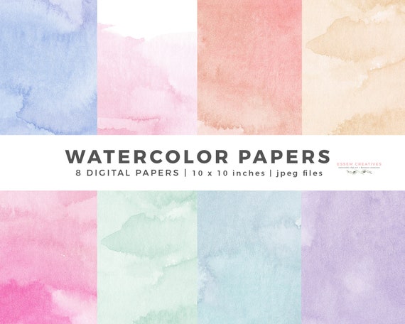 10 Paris Inspired Digital Watercolor papers Hand Painted Watercolor Scrapbook Papers.