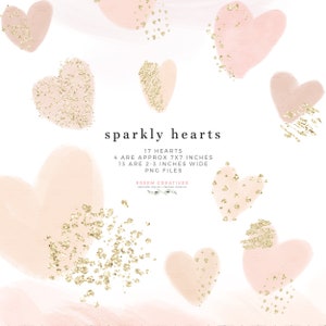 Funkelnde Herzen Clipart PNG, Aquarell Valentinstag Clipart Hintergrund Sublimation Druck Muster Digital Papier Blush Pink Pfirsich Neutral
