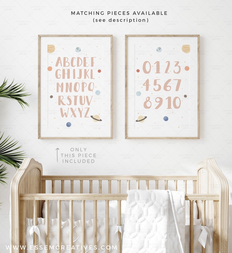 Solar System Alphabet Poster Space Boho Alphabet Print - Etsy