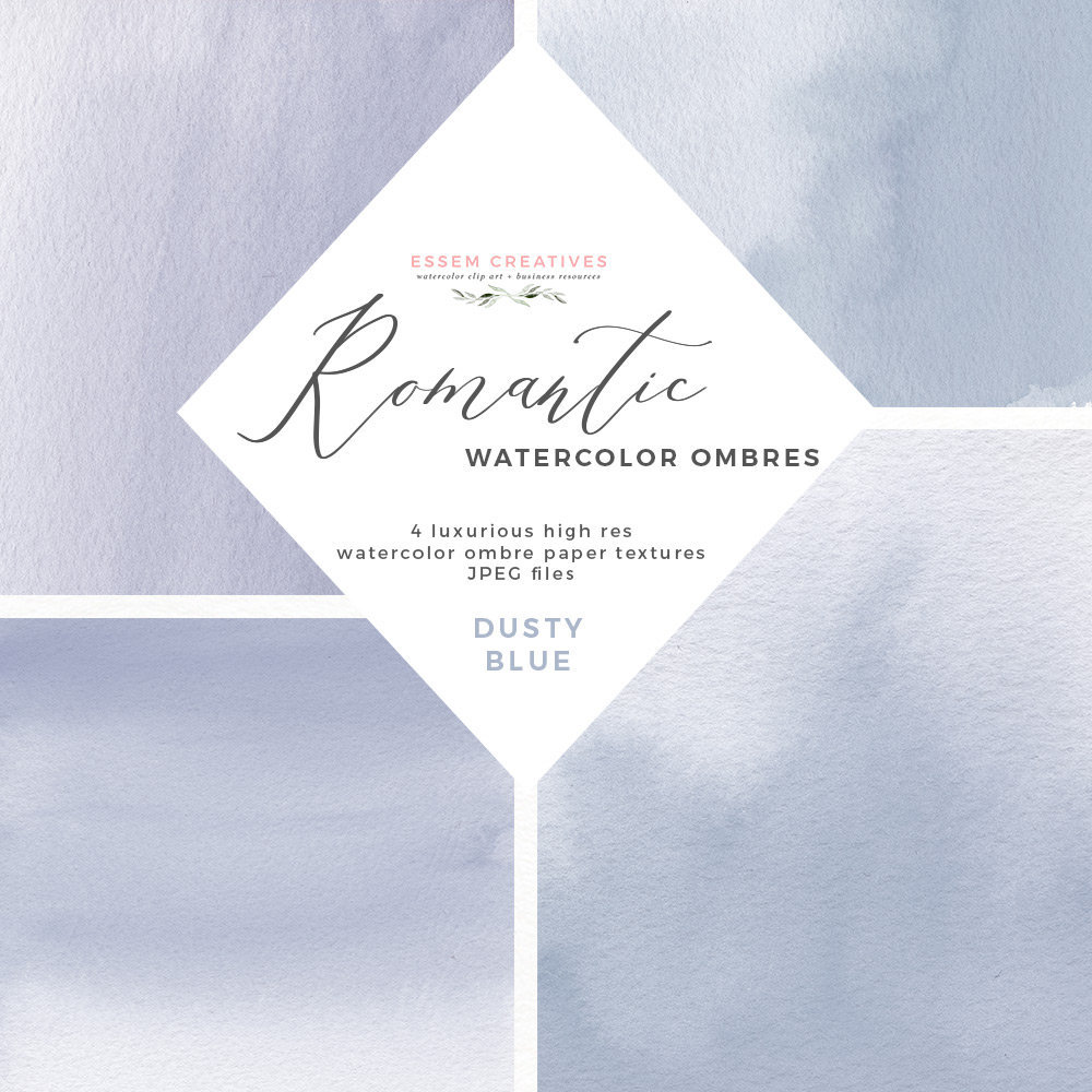 Dusty Blue Wedding Invitation Background Watercolor Ombre - Etsy UK