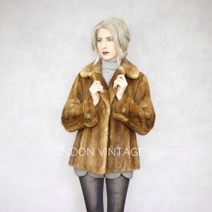 Size S | Vintage brown mink fur coat {Real mink fur/vintage mink fur/mink fur jacket/vintage fur coat/long fur coat/winter fur coat}