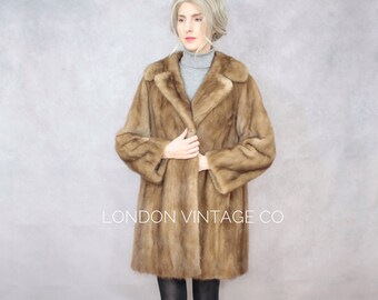 Größe S | Vintage brauner Nerzpelzmantel {Echter Nerz/vintage Nerzpelz/Nerzjacke/Winterhochzeit/Wintermantel}