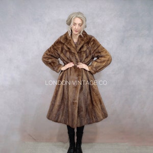 Size M | Vintage brown mink fur coat {Vintage mink fur/real mink fur/mink fur jacket/long mink coat/medium fur coat/winter fur coat}