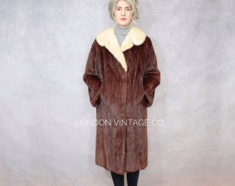 サイズ S | ヴィンテージ バーガンディ アーミン ファー コート