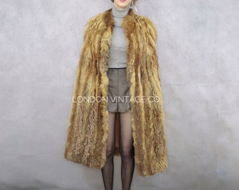 Size S | 60s-70s red fox fur cape {Vintage fox fur/real fox fur/fox fur coat/fox fur wrap/fox fur jacket/fox fur cover up/fur cape coat}