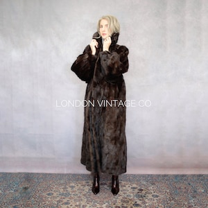 Size M-L | Vintage mahogany mink fur coat {Vintage mink fur/real mink fur/mink jacket/full length mink coat/large fur coat/mens fur coat}