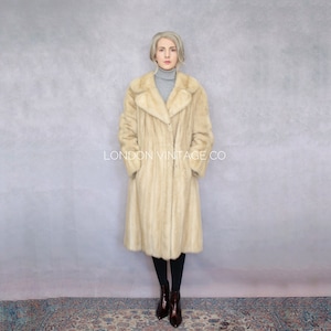 Size S-M | Vintage pale beige mink fur coat {Vintage mink coat/real mink fur/mink fur jacket/small size fur coat/blonde mink/bridal coat}