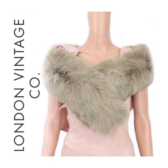 1930s-1940s taupe fox fur stole {Vintage fox fur/… - image 1