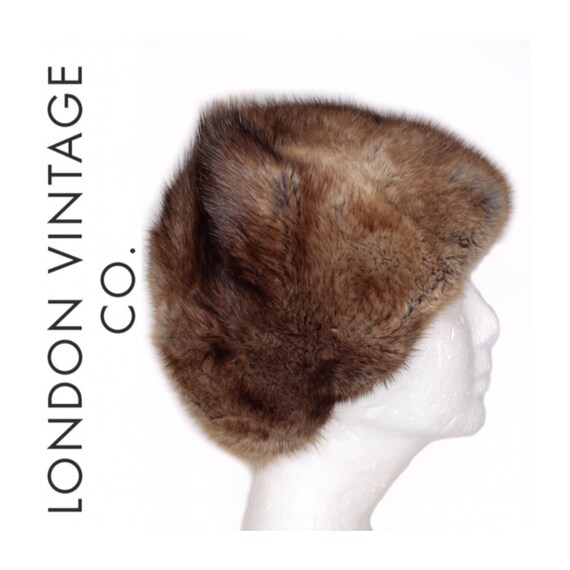 1960s-1970s brown beaver fur/musquash fur hat {Vin