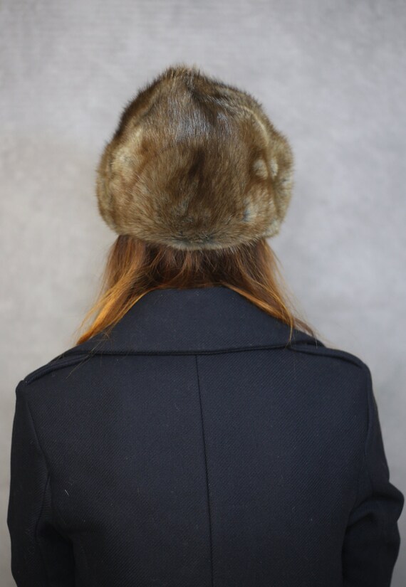 Size S-M | vintage brown beaver fur/musquash fur … - image 3