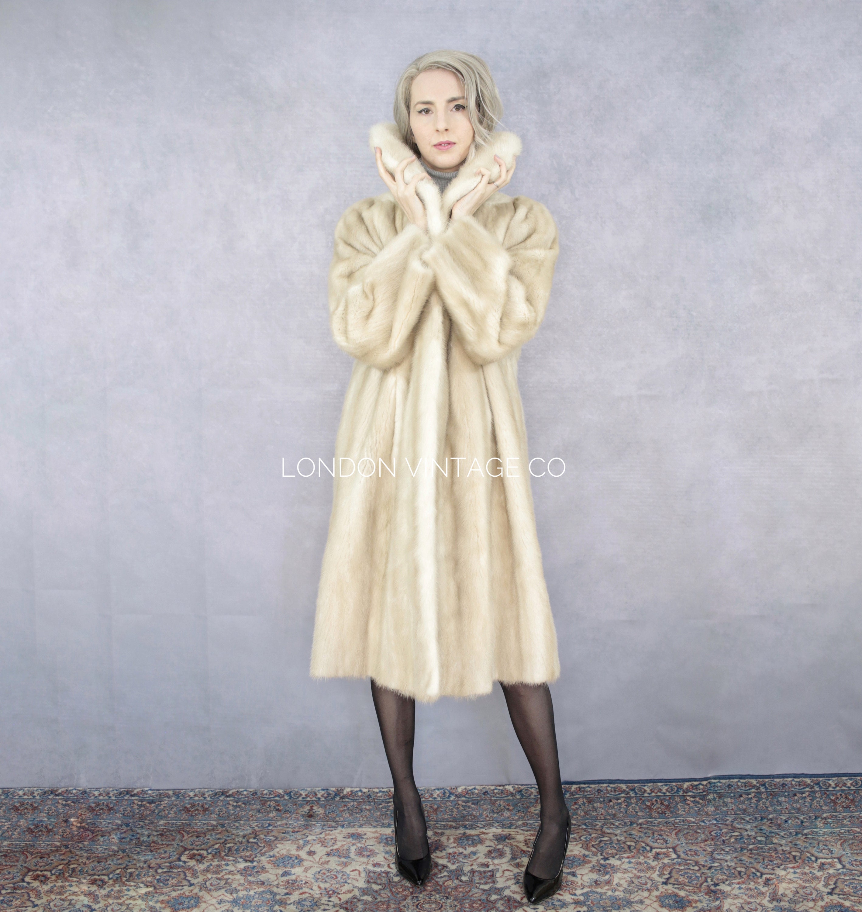 cream mink coat