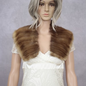 Vintage brown mink fur collar {Vintage mink fur/real mink fur/mink fur scarf/mink fur wrap/mink fur stole/mink fur tie/mink fur trim}