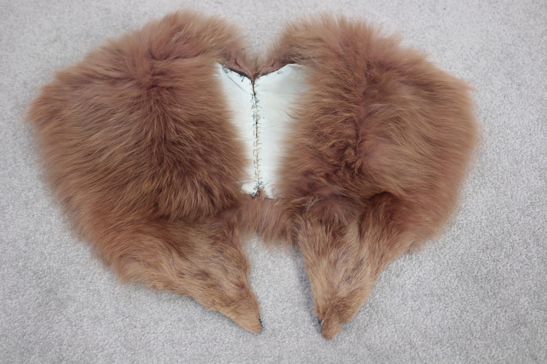 1930s-1940s burgundy fox fur collar {Vintage fox furreal fox furfox fur stolefox fur scarfox fur wrapfox fur shawlfox fur trim}
