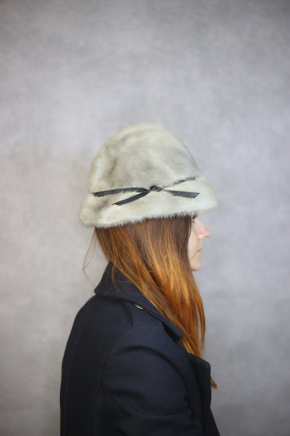vintage 1960s mink fur beanie hat Vintage 1960s Christian Dior Mink Fur Hat - Raleigh Vintage main image 4