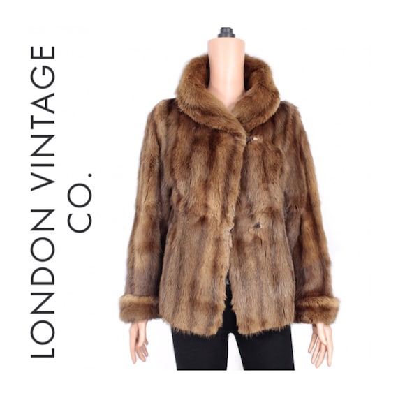 1950s-1960s brown musquash fur coat {Vintage fur c