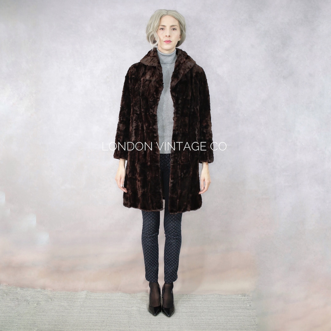 Size S 1930s Mole Fur Coat {real Fur/vintage Fur/black Fur/full Length  Fur Coat/vintage Winter Coat/1930s Coat}