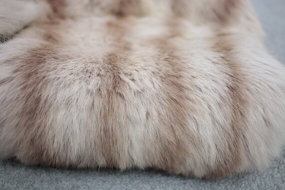 1950s-1960s dusky pink/beige rabbit fur stole {Vi… - image 10