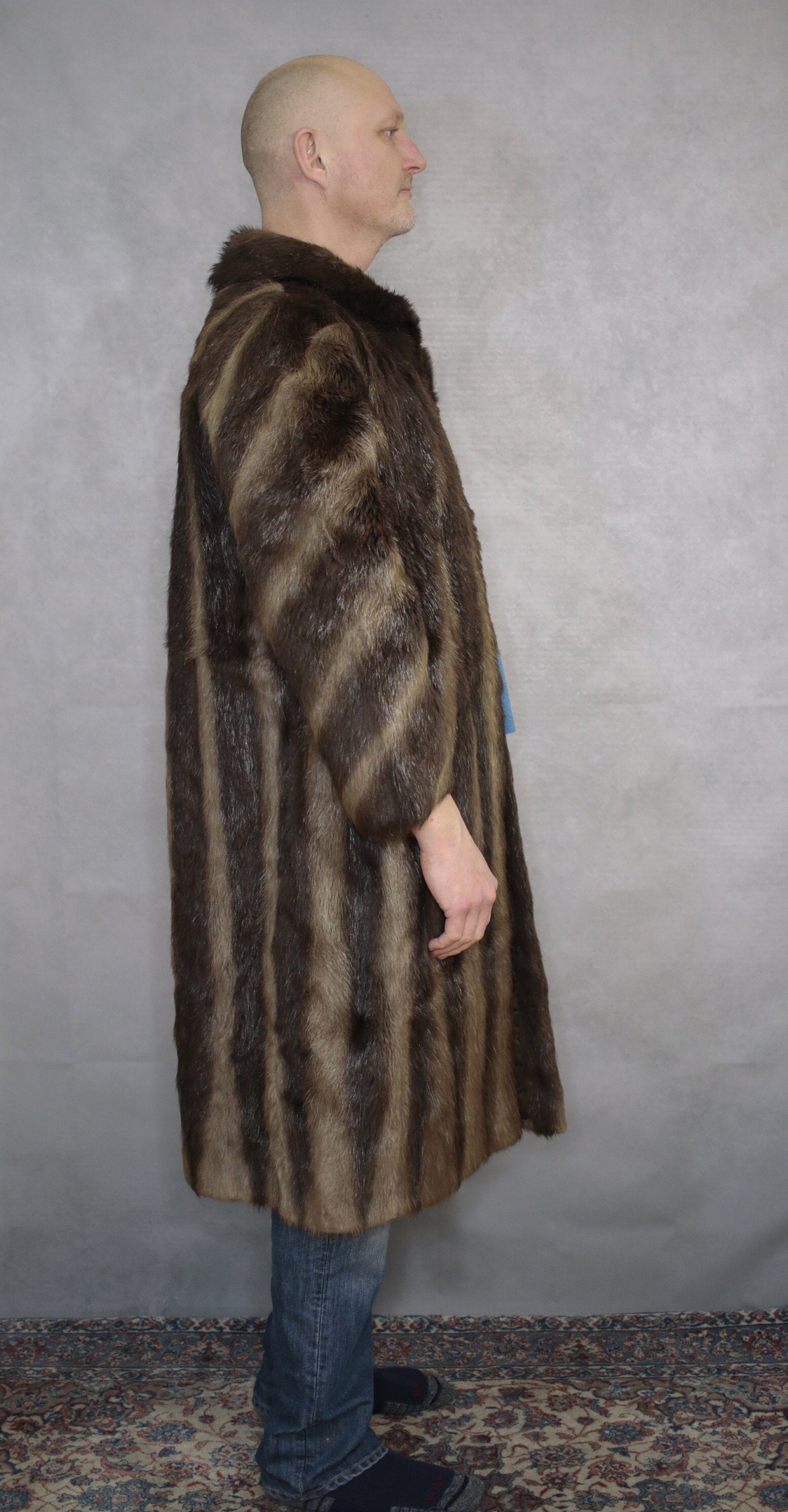Size ML Mens Vintage brown fur coat Real fur coat/mens fur Etsy