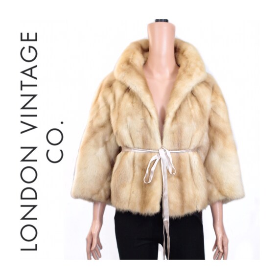 1950s-1960s golden blonde mink fur coat {Vintage m