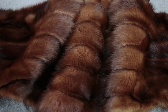 1950s burgundy fitch fur stole {Vintage fur/real … - image 8