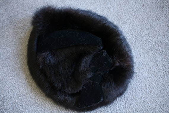 Vintage Black Rabbit Fur Hat Vintage Black Rabbit Fur Wool Acrylic Women main image 4