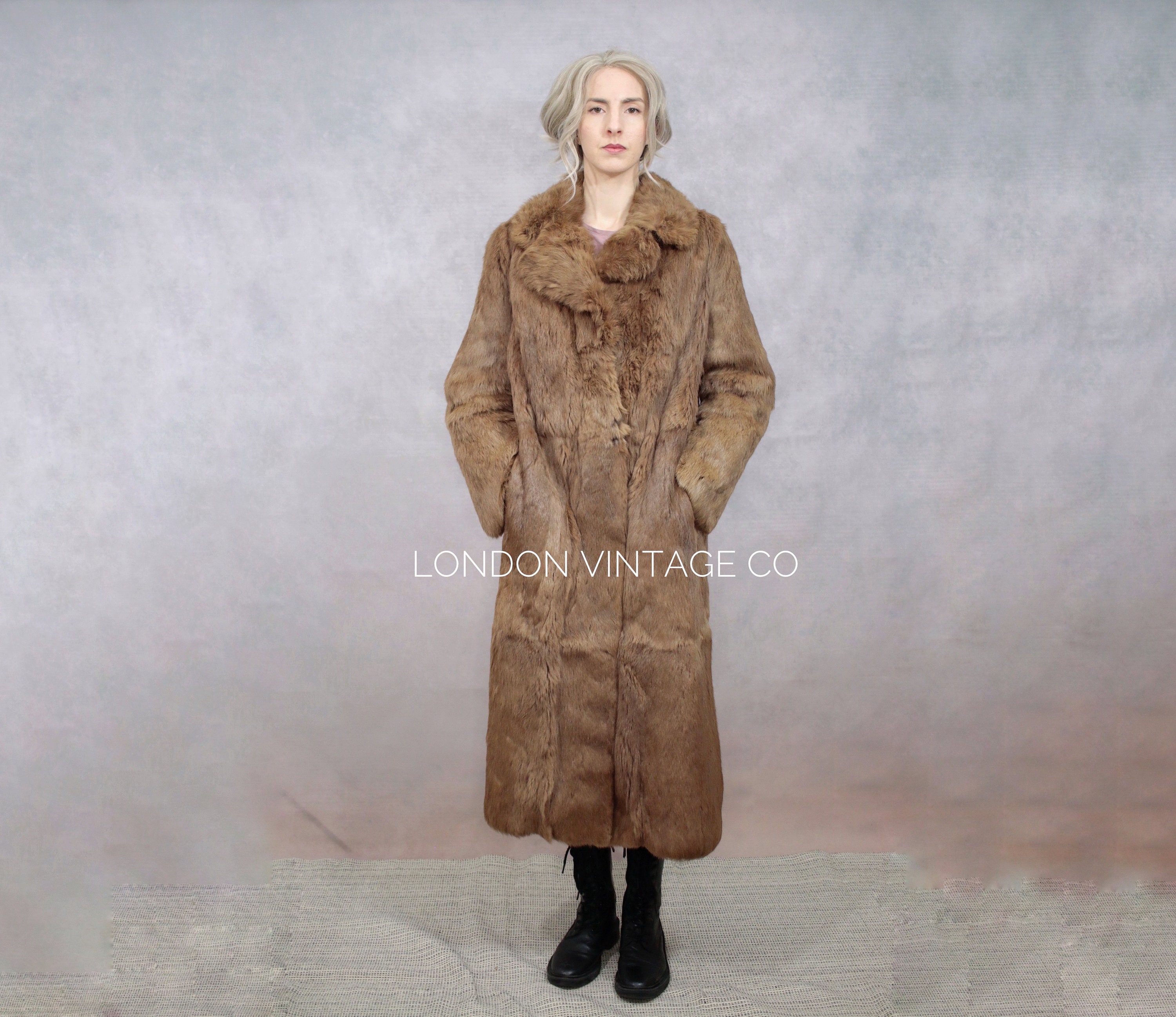 Size S | Vintage Brown Rabbit Fur Coat {real Fur/vintage Fur/brown