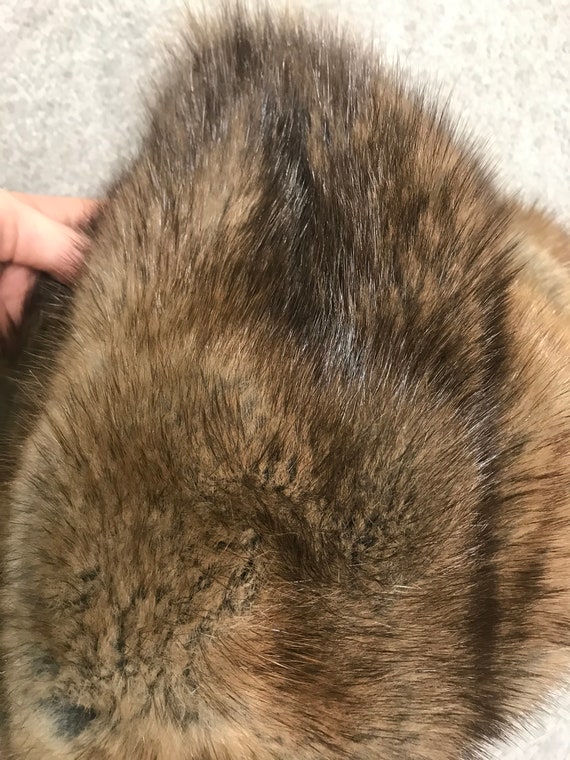 Size S-M | vintage brown beaver fur/musquash fur … - image 9