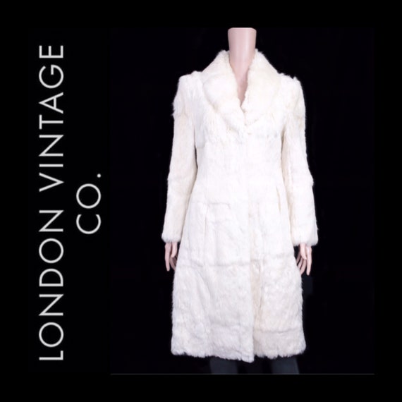 1970s white rabbit fur coat {Vintage fur/real fur/