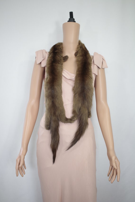 1930s-1940s sable fur stole with taxidermy {Vinta… - image 2