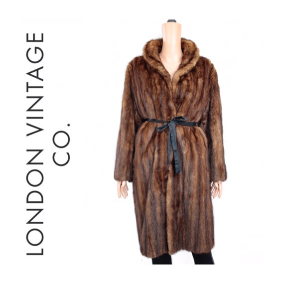 1950s-1960s brown mink fur coat {Real mink fur/vin