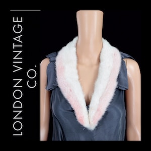 90s-00s baby pink mink fur collar {Vintage mink fur/real mink fur/mink fur scarf/mink fur tippet/mink fur trim/mink fur wrap/pink fur}