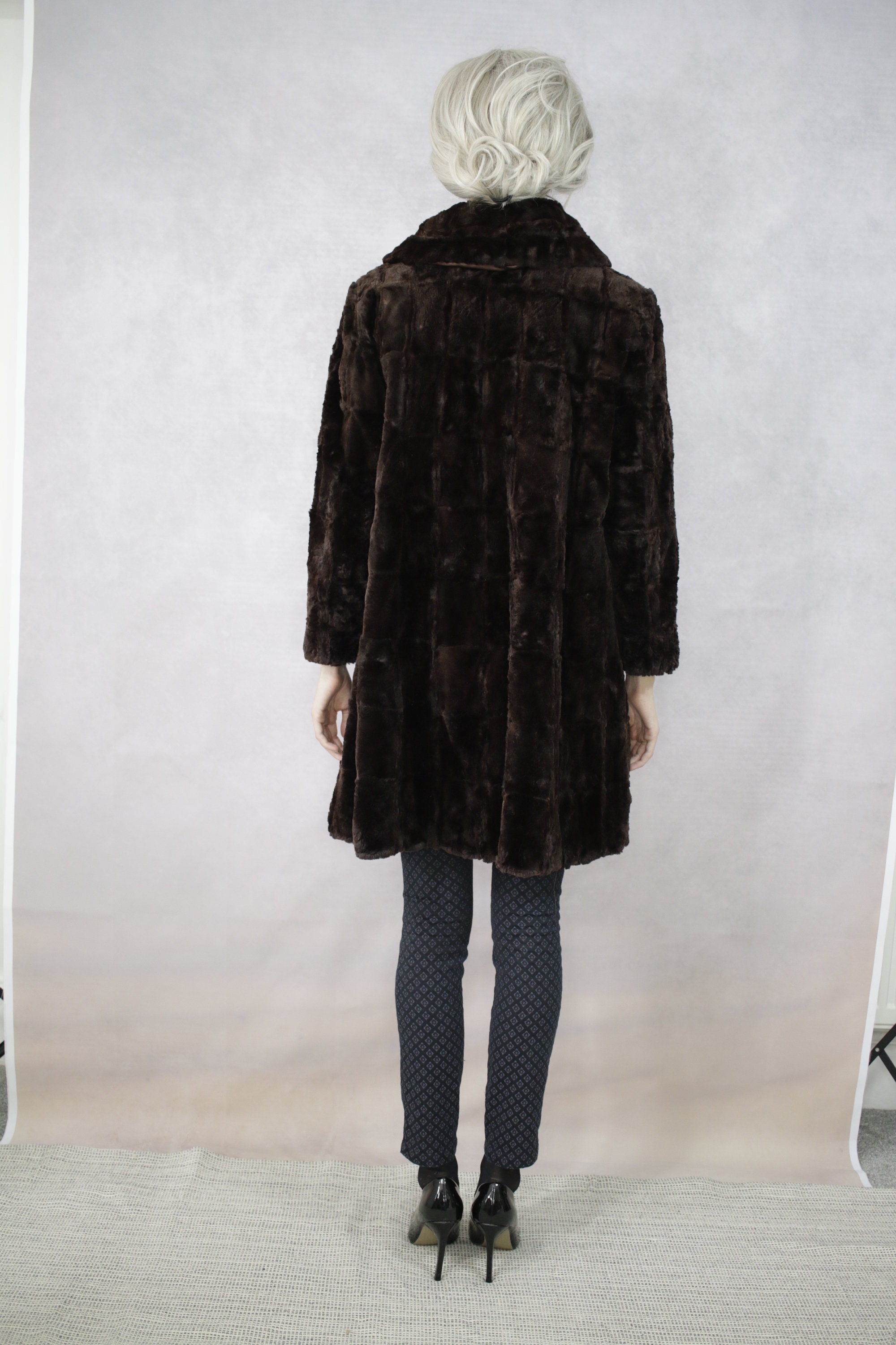 サイズ S | 1930 年代のモグラ毛皮コート {本物の毛皮/ヴィンテージ