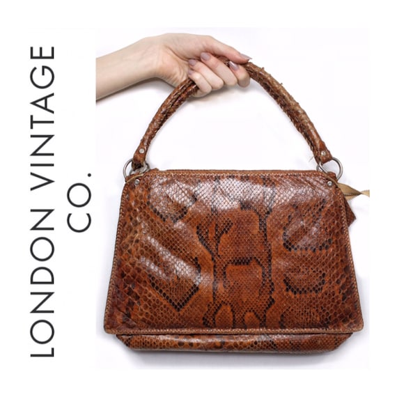 Vintage snakeskin bag/python skin bag. Vintage pur