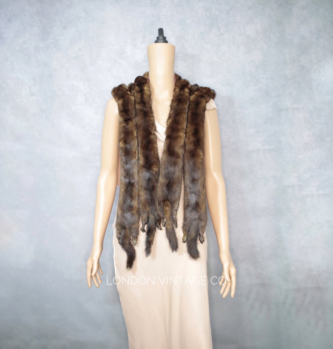 1930s-1940s Mink Fur Stole With Taxidermy {vintage Fur/real