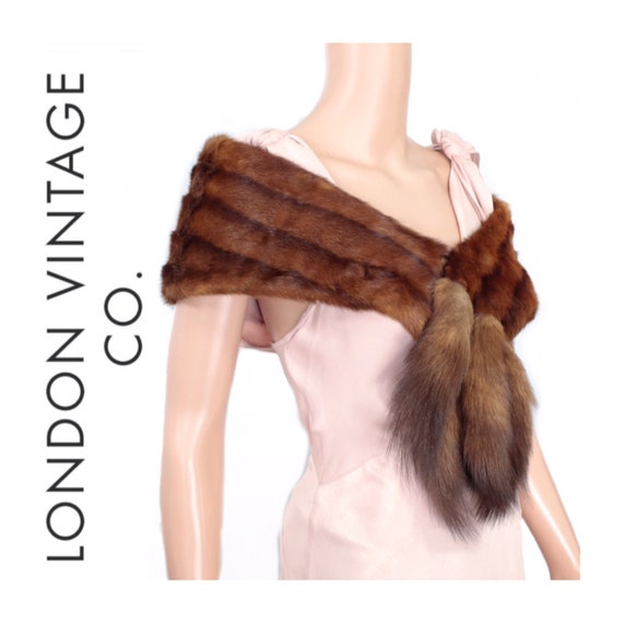 1950s marten fur stole {Real fur/vintage fur/fur w