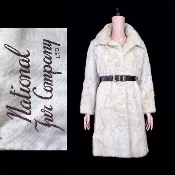 1970s cream/white musquash fur coat {Vintage fur/r