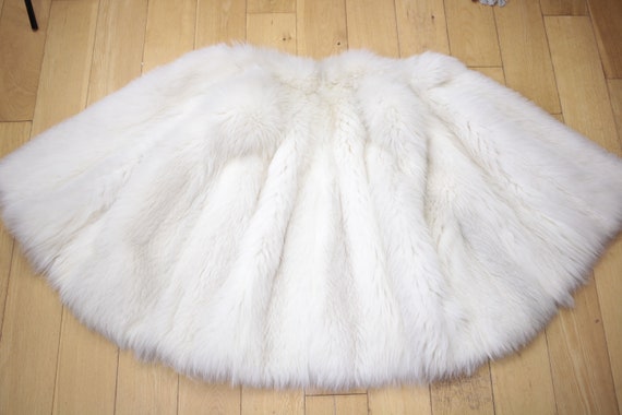 Size M | Vintage white fox fur cape {Vintage fox … - image 8