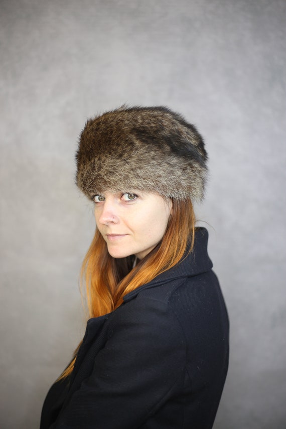 Size S-M | Vintage Raccoon fur hat {Vintage Racco… - image 2