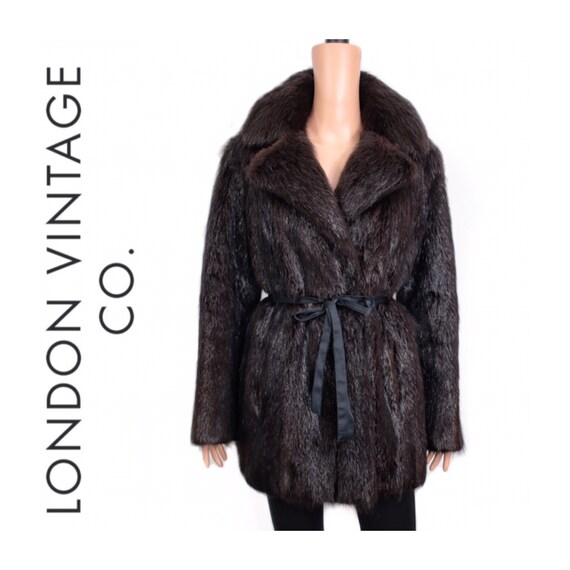 1960-1970s black beaver fur coat {Vintage fur/real