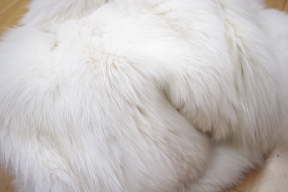 Size M | Vintage white fox fur cape {Vintage fox … - image 10