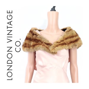 1940s-1950s golden sable fur collar {Real sable fur/vintage sable fur/fur scarf/fur shawl/fur tippet/fur wrap/fur stole/pin up collar/ww2}