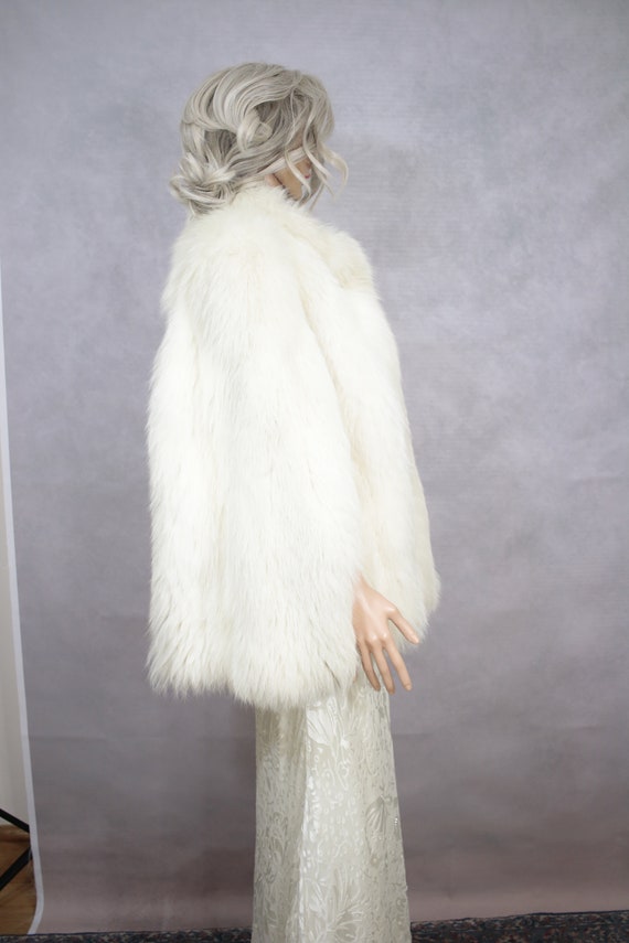Size M | Vintage white fox fur cape {Vintage fox … - image 5