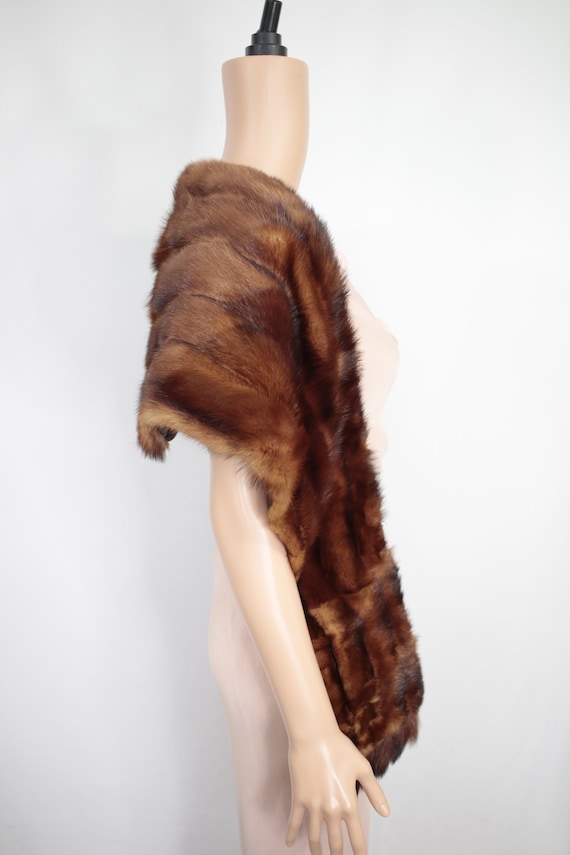 1950s burgundy fitch fur stole {Vintage fur/real … - image 4