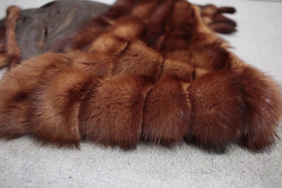 1950s burgundy fitch fur stole {Vintage fur/real … - image 10