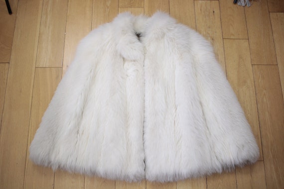 Size M | Vintage white fox fur cape {Vintage fox … - image 6