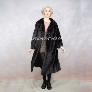 Size S-M | Vintage mahogany mink fur coat {Vintage mink fur/real mink fur/mink fur jacket/long mink coat/small fur coat/winter fur coat}
