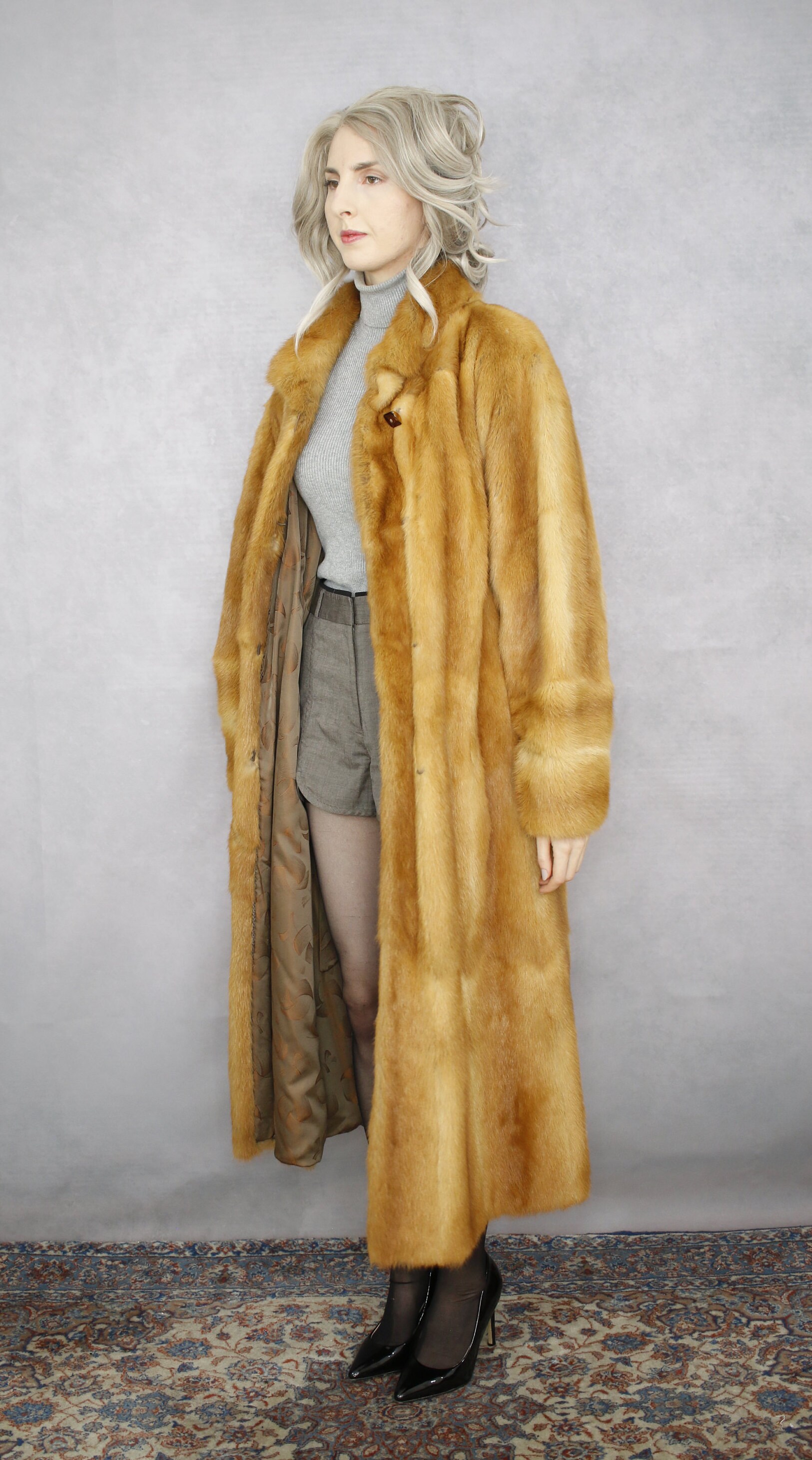 Size M Vintage gold fur coat Real fur coat/vintage fur coat Etsy