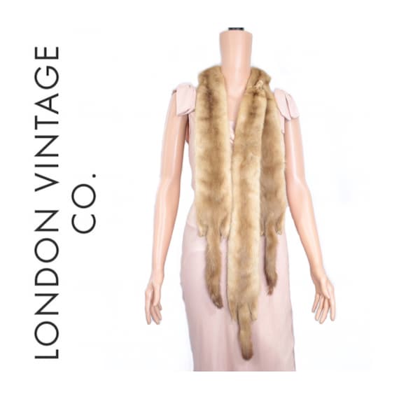 1940s-1950s blonde mink fur stole {Vintage mink f… - image 1