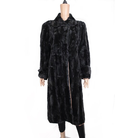 1930s midnight black mole fur coat {Real fur/vinta